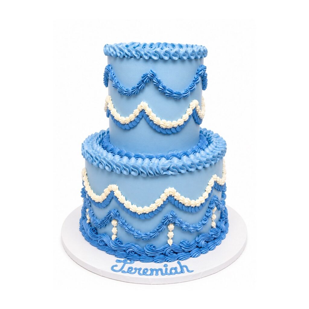 Blue Vintage Piping Cake