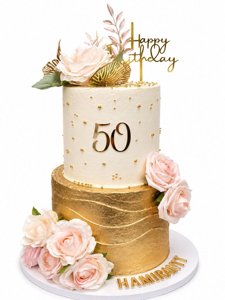 Golden Rose Milestone Cake