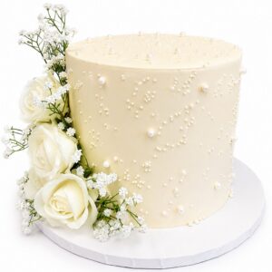 Elegant Pearl Rose Cake
