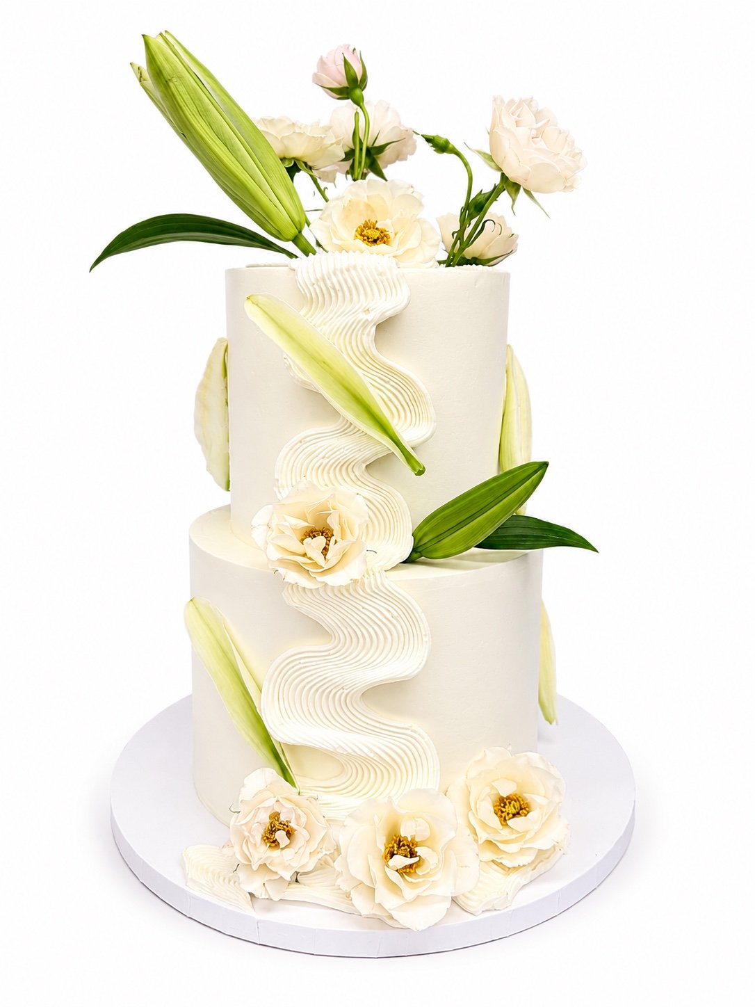 Modern Floral Wedding Cake