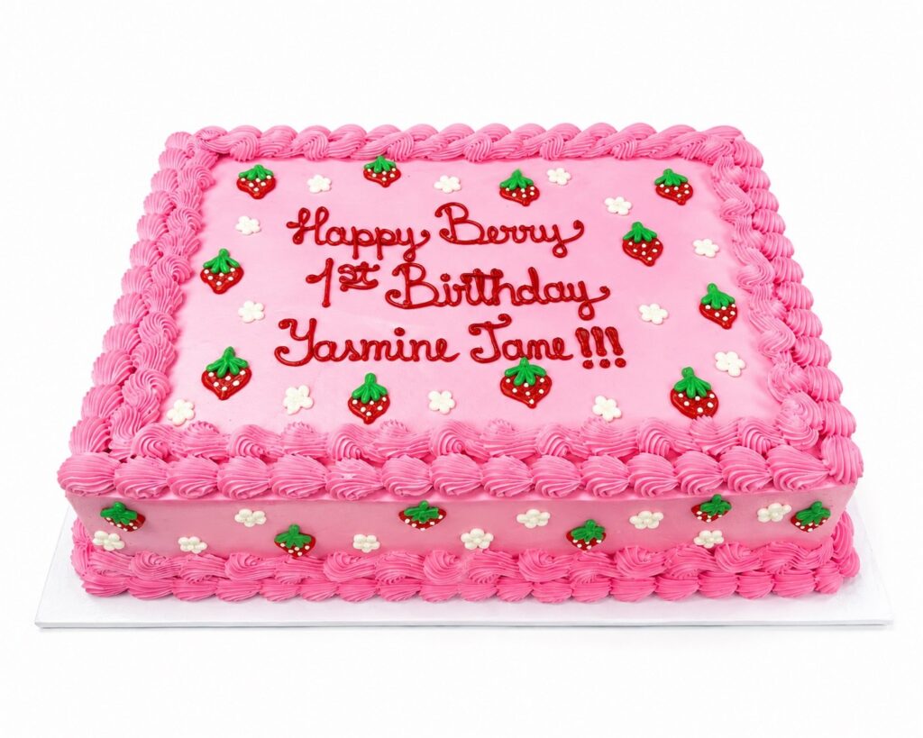 Strawberry Birthday Sheet Cake