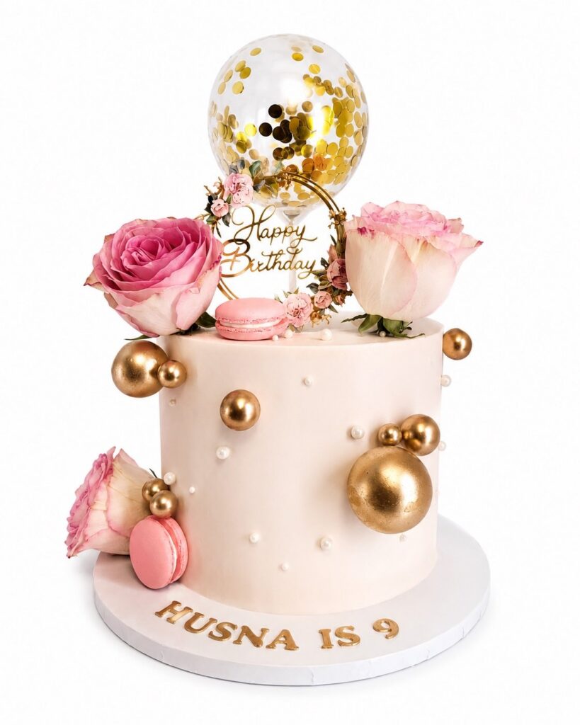 Elegant Balloon Birthday Cake